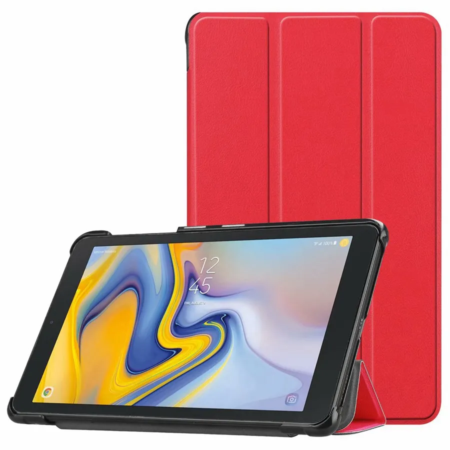Из искусственной кожи чехол для samsung Galaxy Tab 8,0 SM-T387 Высокое качество раза противоударный чехол для samsung Tab 8,0 корпус+ пленка+ ручка - Цвет: red