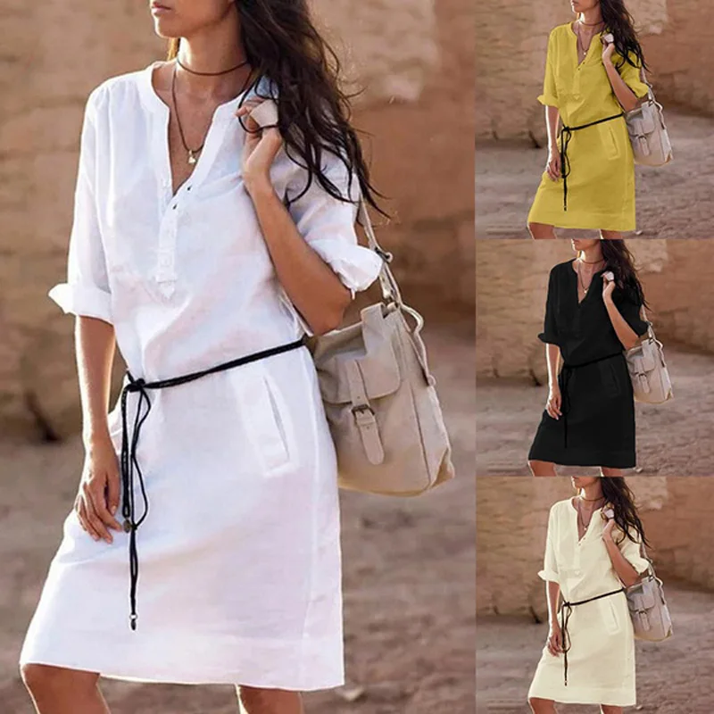 women dress womens clothing fashion winter vintage long seelve ladies solid v-neck elegant white drees casual female dresses women dress womens clothing fashion winter vintage long seelve ladies solid v-neck elegant white drees casual female dresses