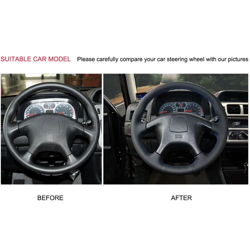 Hand-stitched DIY PU Artificial Leather Car Steering Wheel Cover for Mitsubishi Pajero Old Mitsubishi Pajero Sport Accessories Hand-stitched DIY PU Artificial Leather Car Steering Wheel Cover for Mitsubishi Pajero Old Mitsubishi Pajero Sport Accessories