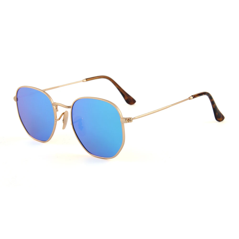 WILLPOWER Ретро Металлические солнцезащитные очки круглые Модные женские солнцезащитные очки зеркальные линзы с покрытием женские брендовые дизайнерские - Цвет линз: Blue