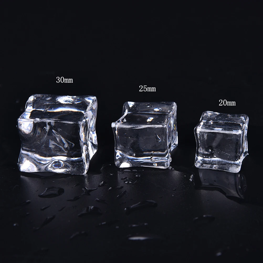 10 шт. микро прозрачные квадратные поддельные Scatters кубики искусственного льда Кристалл Свадебный дисплей акриловые ремесло милые миниатюрные украшения дома