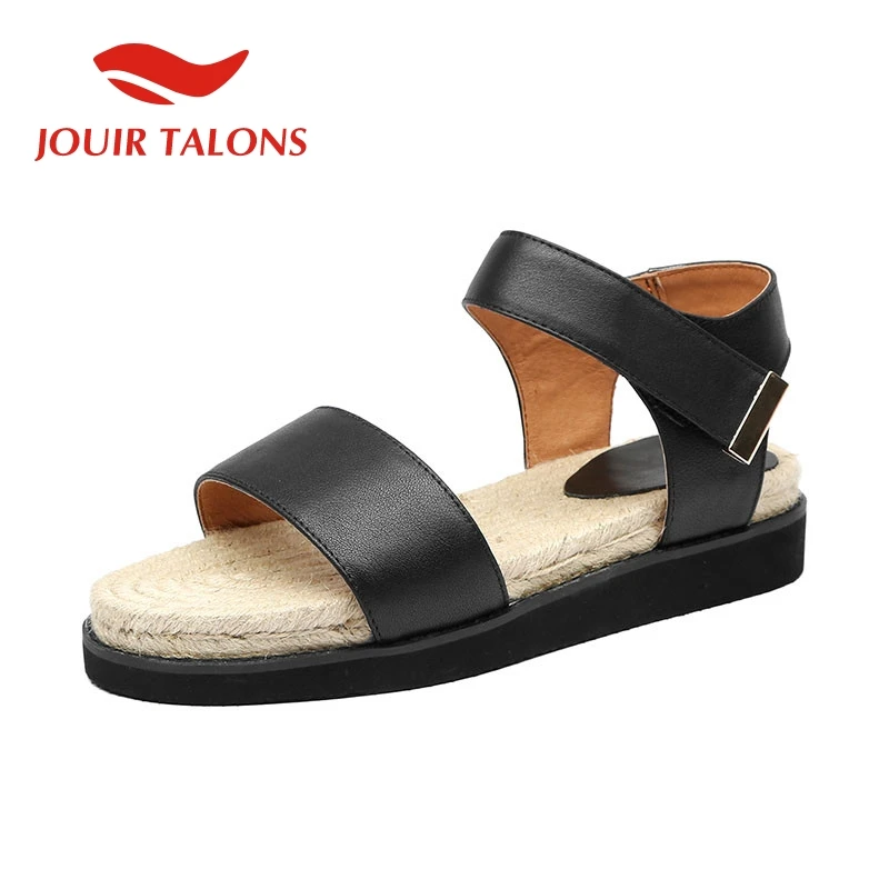 

brand women's genuine cow leather leisure comfortable flat shoes woman casual summer women's sandals