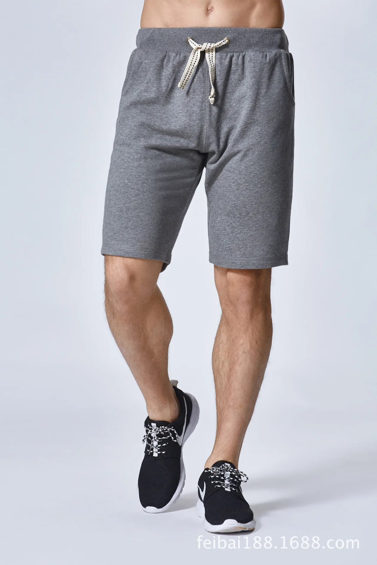 Fanceey однотонные серые спортивные шорты для мужчин фитнес тренажерный зал х/б мужские шорты спортивная одежда беговые шорты Мужская спортивная одежда 6 цветов - Цвет: dark grey