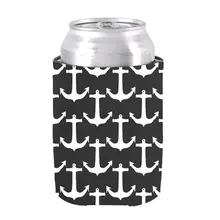 Черный, белый классический якорь шаблон может охладить Персонализированные Свадебные День рождения, детский душ подарки может Держатели сувениры Термосумка для напитков
