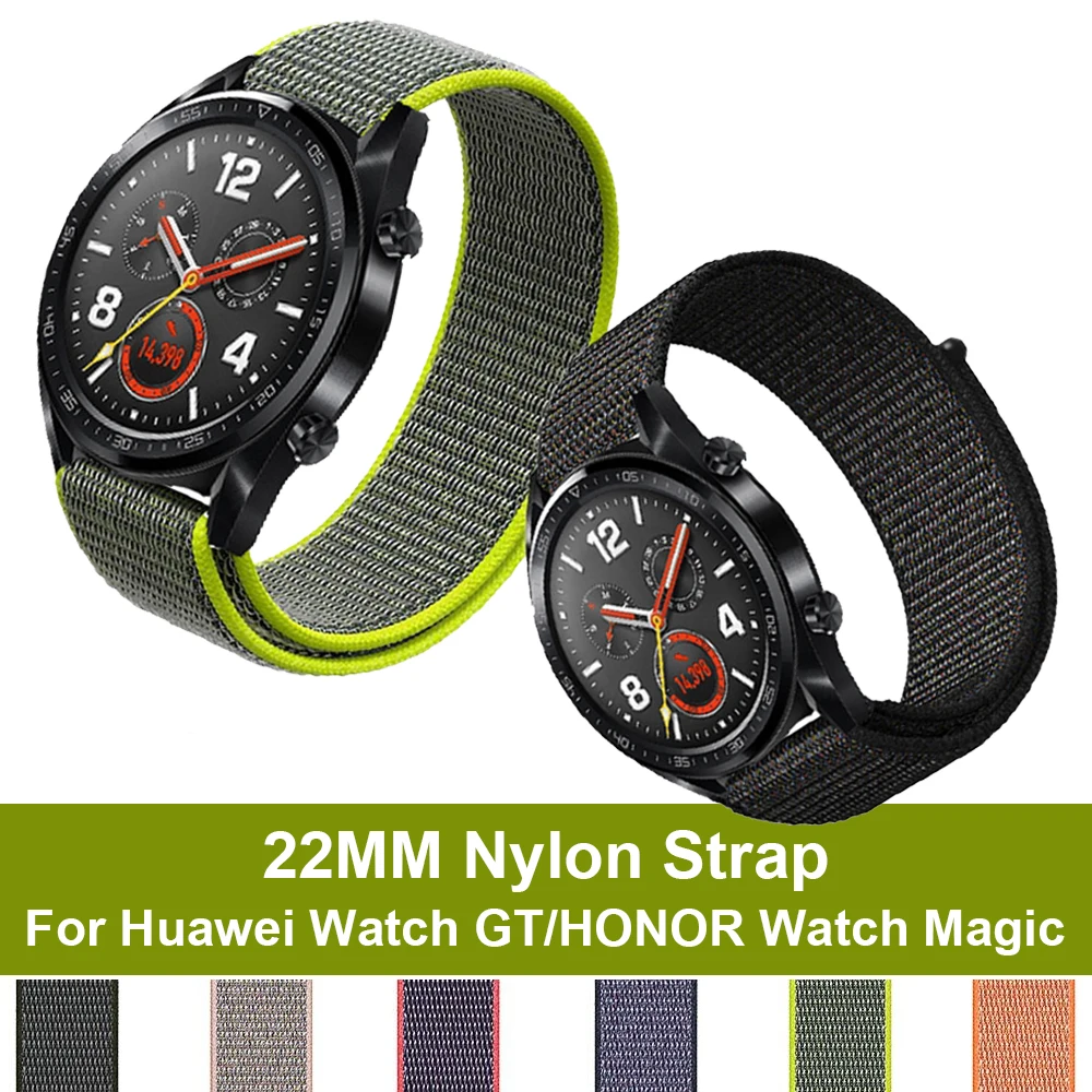 

22mm Woven Nylon Loop Band For HUAWEI WATCH GT/GT Active Wrist Strap Bracelet For HONOR Watch Magic Watchband