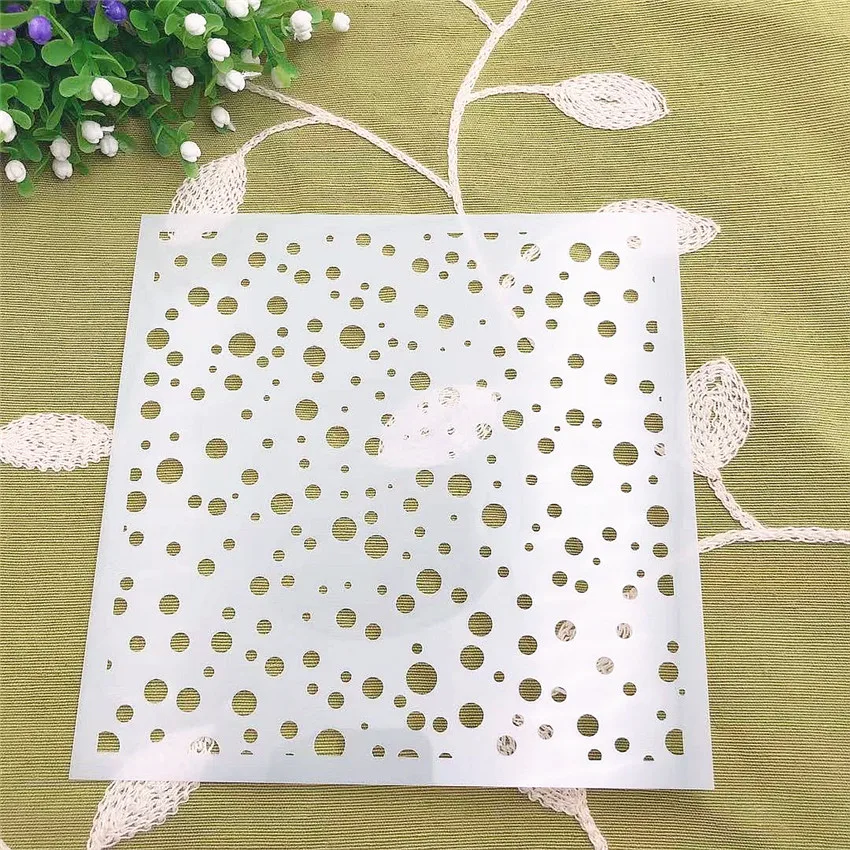 

Round small spots DIY cake scrapbook stencils hollow Embellishments printing lace ruler Valentine's Day