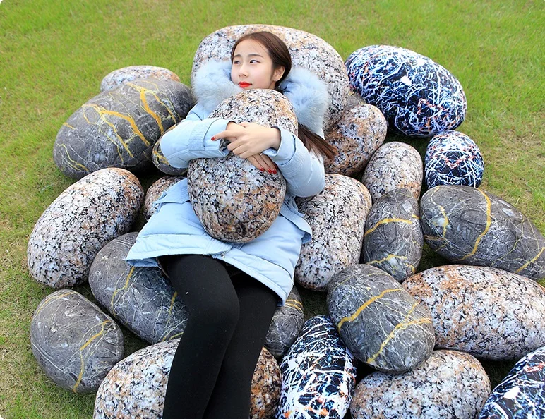 

1pc Stone Rock Plush Toy Creative Cobblestone Backrest Fashion Pillow Children Kids Gift Bolster Cushion Birthday gift