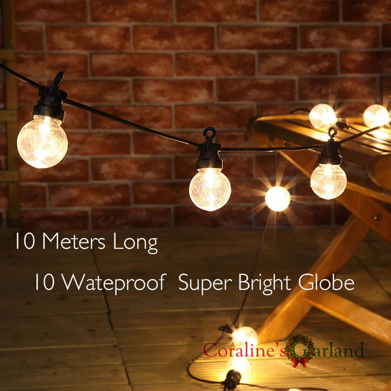 Nolvety Waterproof 10 14 Globe Clear Globe G50 Connectable Outdoor Use Festoon Party font b String