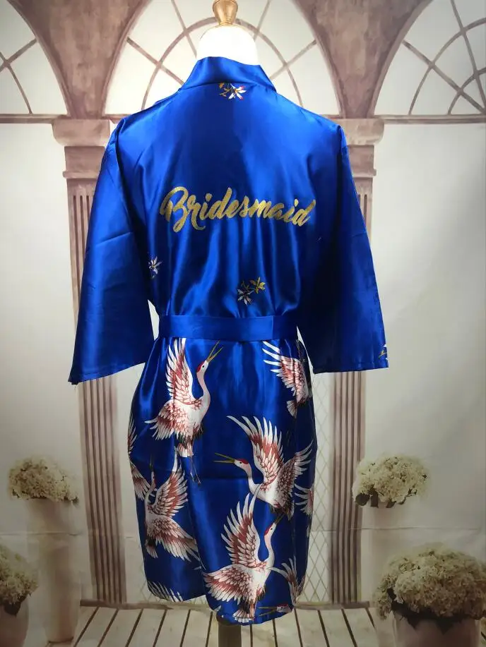 R18 сексуальное атласное кимоно с цветочной отделкой, свадебные халаты с золотым блеском, пижама для невесты, ночная рубашка, платье, вечерние пижамы для женщин - Цвет: As the photo show