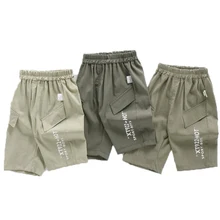 Летние повседневные шорты, брюки для мальчиков, спортивные свободные стильные короткие брюки детская одежда с буквенным принтом Шорты для мальчиков Одежда для мальчиков