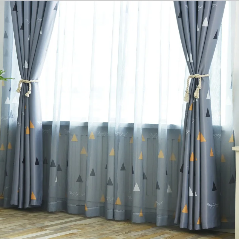 Серые геометрические занавески на заказ, современные шторы для гостиной, спальни, затенение, занавески в скандинавском стиле, s 117& 30