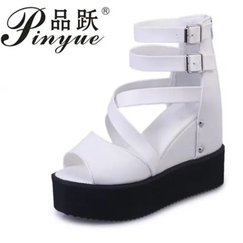 

2018 Sexy Women Pumps Open Toe Buckle Strap Heels Sandals Woman sandals Thick with Women Shoes women High heels Black White