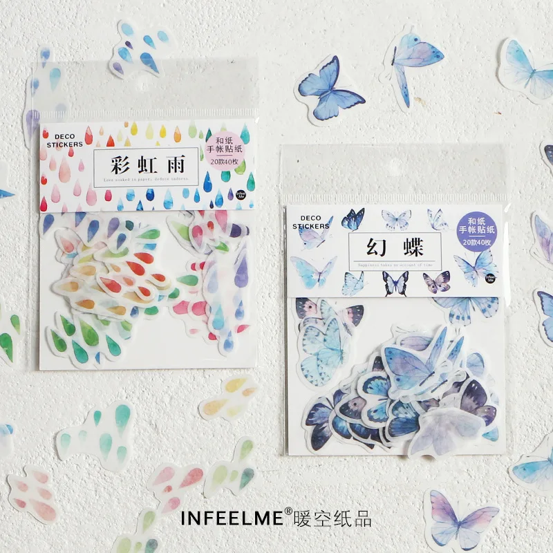 

40 Pcs Sakura Girl Decorative DIY Stickers Scrapbooking Stick Label Diary Stationery Album Bullet Journal Stickers Supplies