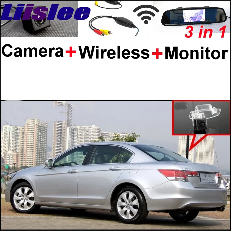

3 in1 Special Rear View Camera + Wireless Receiver + Mirror Monitor Easy DIY Parking System For Honda For Accord MK8 2011~2013