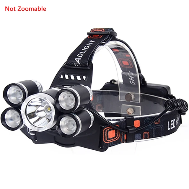 Buy 5 LEDs Headlight 16000 Lumens headlamp XM L T6
