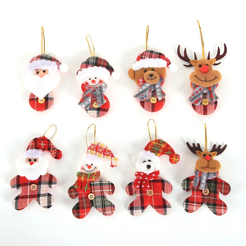 

2019 Merry Christmas Ornament plush snowman accessory Craft New Year DIY Santa Claus Pendants Home Furnishing Tree Decoration