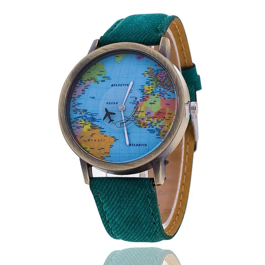 Высококачественные женские модные повседневные часы с картой мира, дизайнерские женские кварцевые часы, аналоговые кожаные женские часы в подарок, женские часы# D - Цвет: D