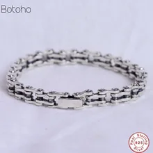 925 Стерлинговое серебро мужской браслет велосипедная цепь мужские ювелирные изделия высокого качества Серебряный наручный браслет мужские вечерние ювелирные изделия Шарм Браслет