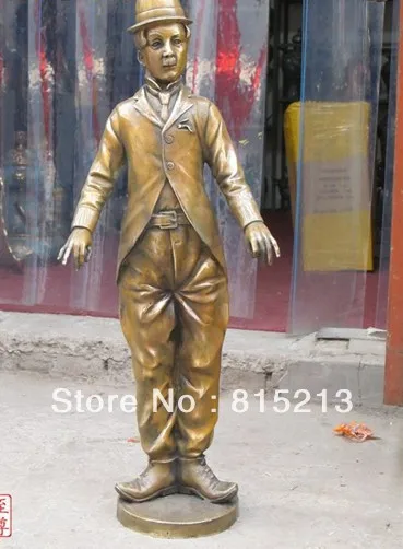 

wang 000180 31"ART Bronze Briton Comedy masters Chaplin comedian Sir Charles Chaplin Statue