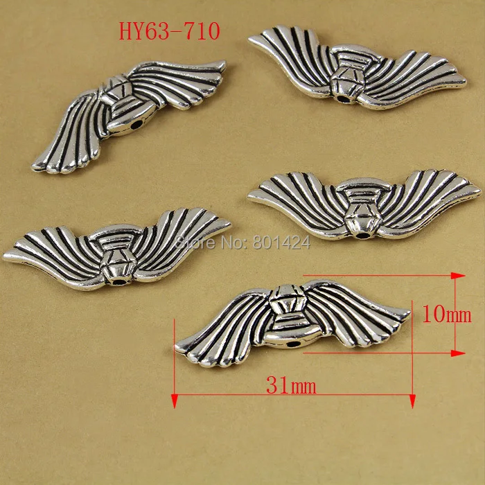 

free shipping 30pcs 63-710 antique silver angel wing charm diy decoration fashion metal beads metal charm jewelry charm