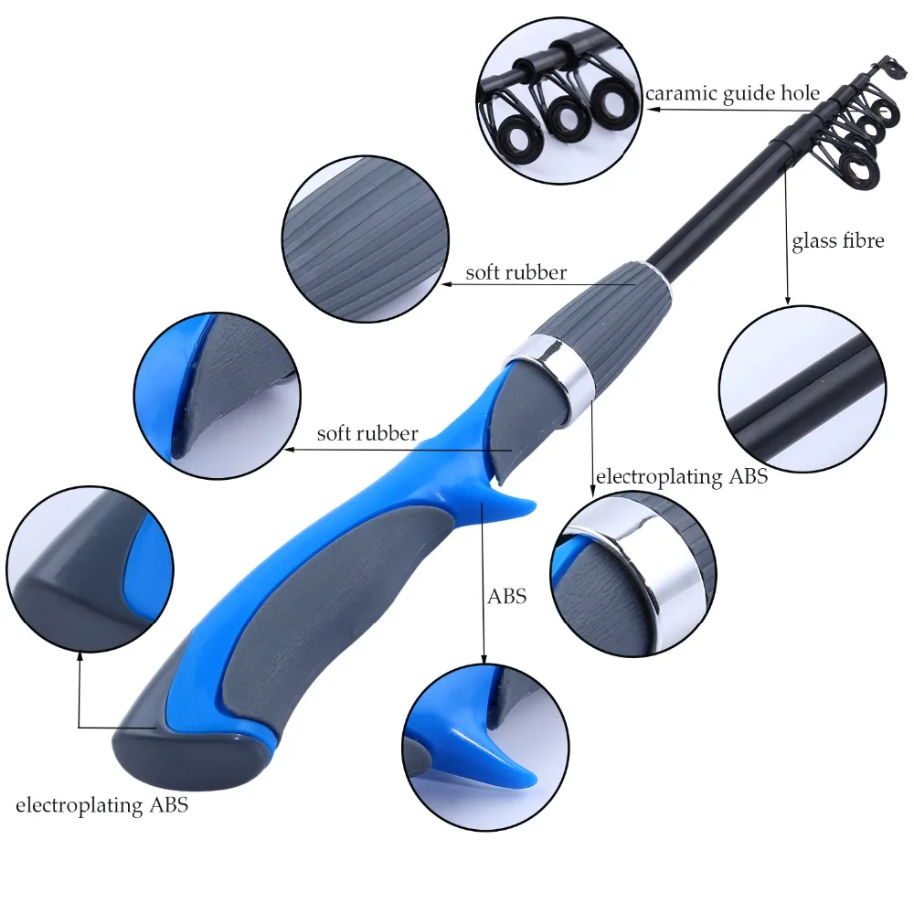 Sougayilang портативная удочка и спиннинговая катушка комбинированная мини карбоновая ледяная спикаст катушка набор телескопических удочек комплект рыболовные снасти