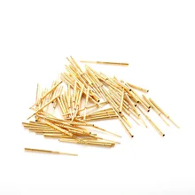 100PC Spring Contact Probe Gold Color Brass Flat Head Pin for PCB Testing Spring Test Probe Pins R75-3W Dia 1.32mm Length 26.2mm 100PC Spring Contact Probe Gold Color Brass Flat Head Pin for PCB Testing Spring Test Probe Pins R75-3W Dia 1.32mm Length 26.2mm