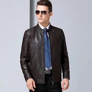 

New Men Business Casual plus size jackets Male motorcycle Genuine leather jacket Outerwear Men's Sheep skin Jackets Coats M-3XL