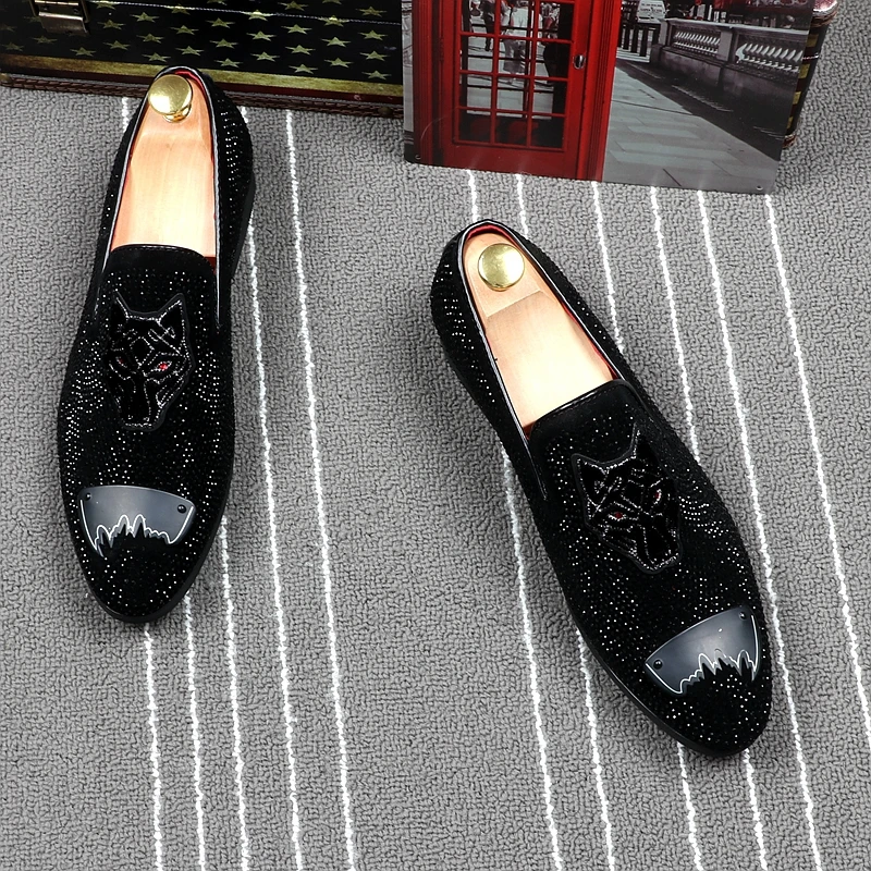 Casamento Strass Da De Preto Fundo Jozigbema Formal Vermelho Mocassins Homens Apontou Couro Luxo Sapatos 2019 Homem Festa WwRwOYfnq