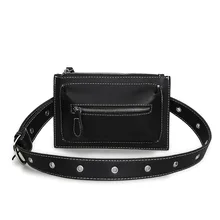 Тенденции моды дикий цепи искусственная кожа поясная сумка Bananka отдыха и путешествий поясная сумка Для женщин прогулок по магазинам группа живота ремень сумка
