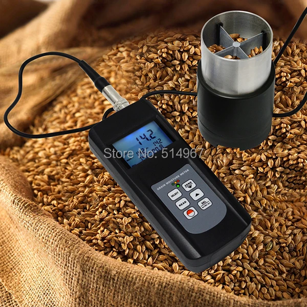 Цифровой 0-50% Измеритель Влажности Зерна Тестер ручной с Чехол светодиодный индикатор проверки чашки сенсор для 22 видов семян риса кофе