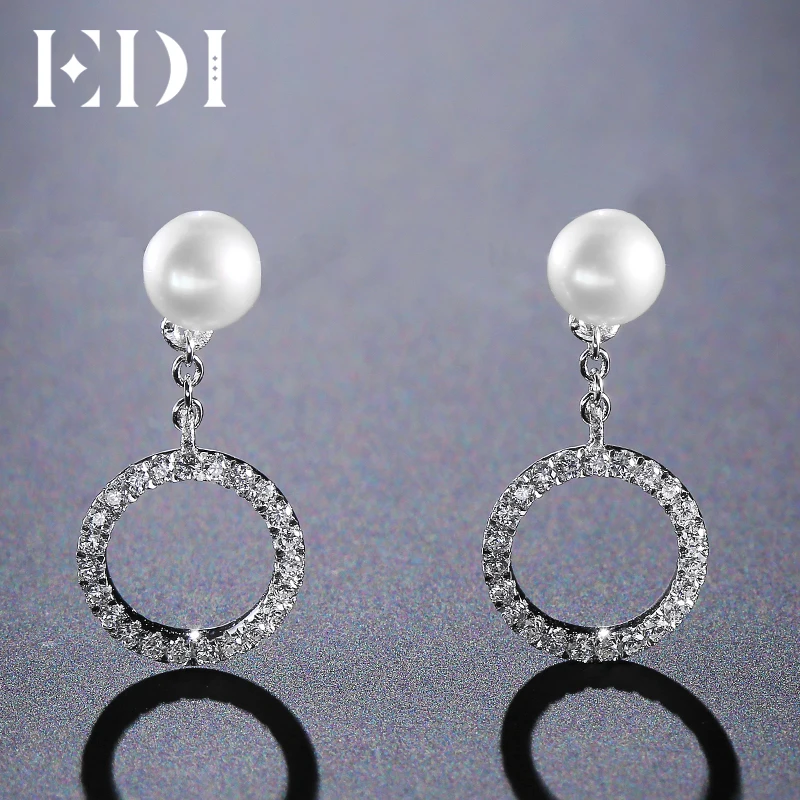 

EDI Fashion Natural 5mm Freshwater Pearls Drop Earring For Women 925 Sterling Silver Fine Jewelry
