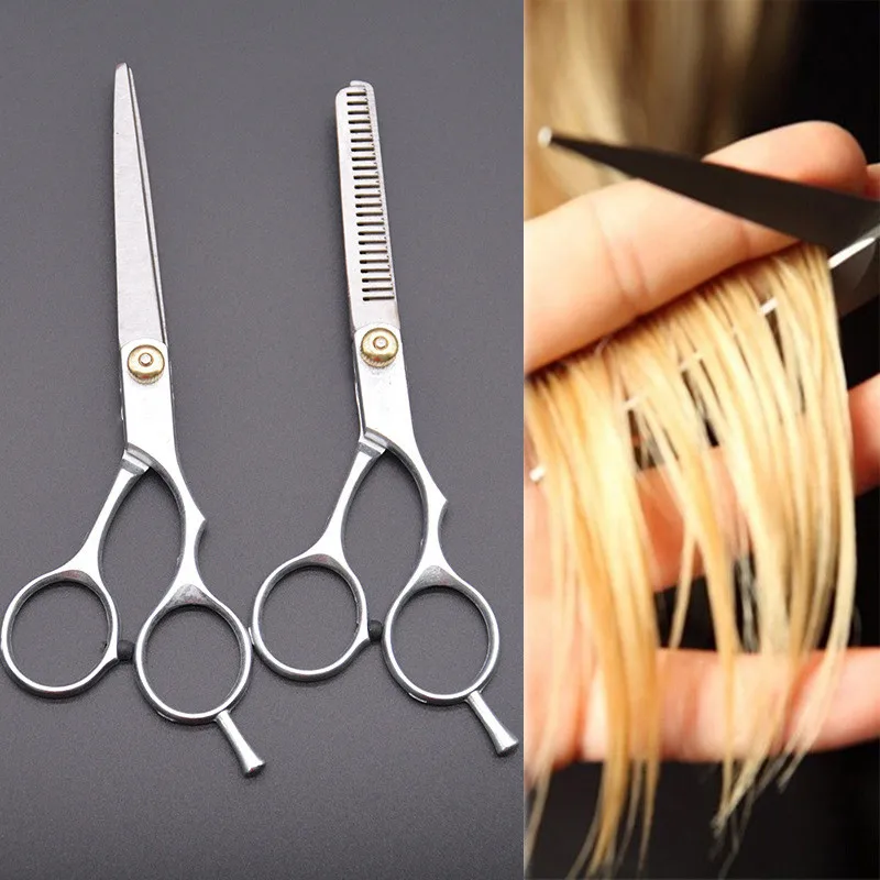 

1 Piece 6 Inch Professional Hair Cutting Thinning Scissors Stainless Steel Salon Hairdressing Shears Regular Flat Teeth Scissors