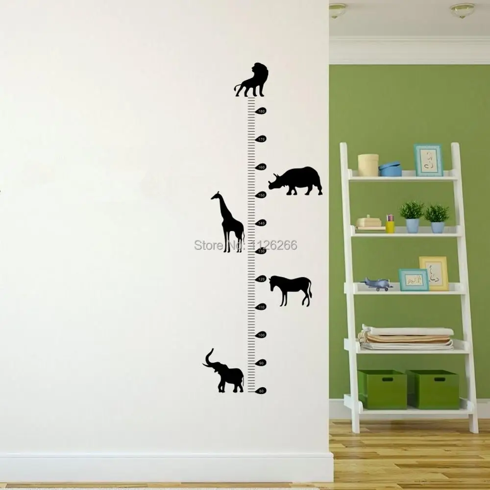 Animal Height Chart Wall Sticker