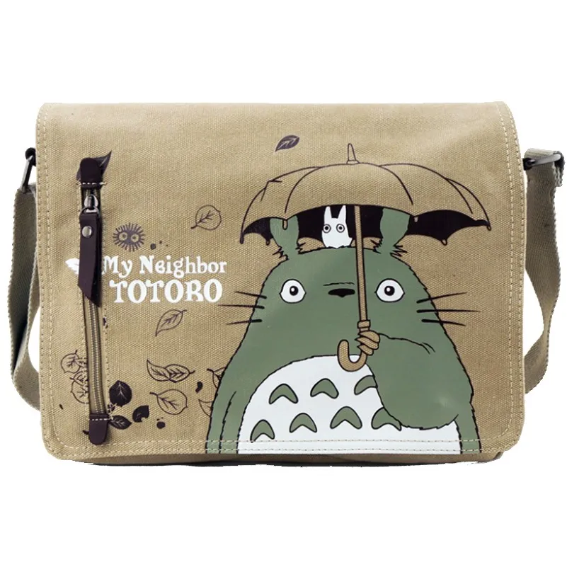 Модная сумка через плечо Totoro, мужские сумки-мессенджеры, Холщовая Сумка на плечо, мультяшная аниме, Мужская школьная сумка с буквами