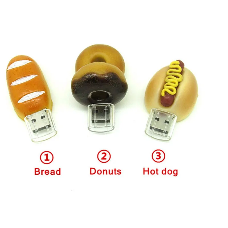 Мультфильм хлеб/пончики/хот дог флэш накопитель usb карта памяти pendrive Pen drive