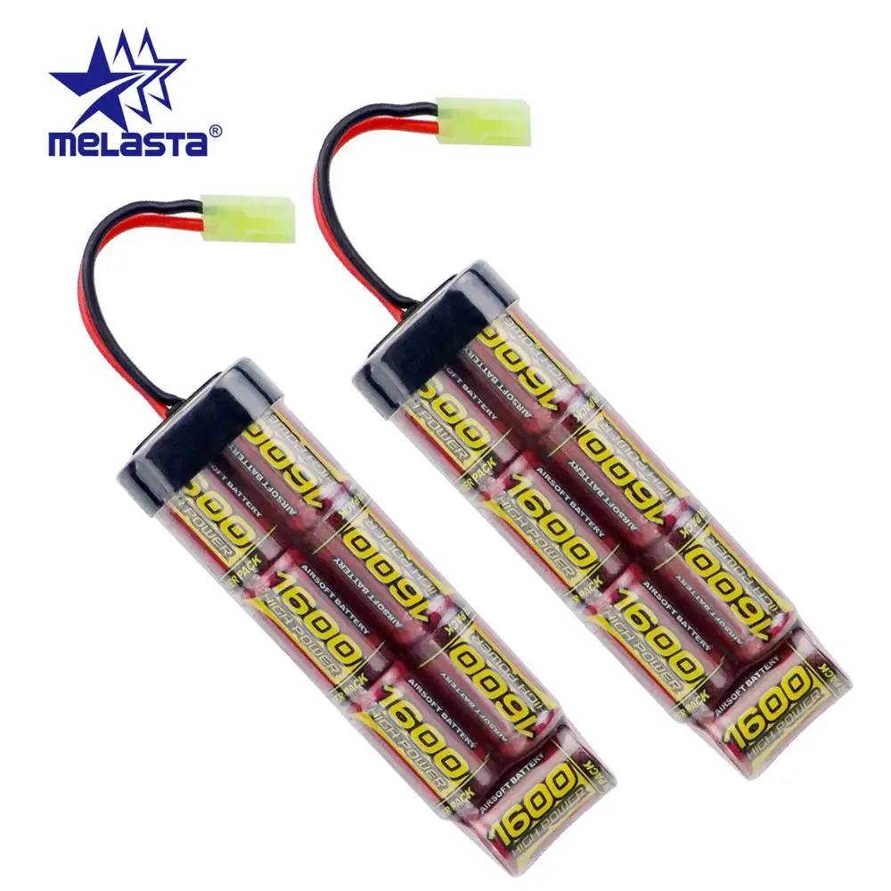 Melasta 2 шт 7S 2/3A 8,4 V 1600mAh NiMH плоский аккумулятор с мини разъемом Tamiya для страйкбола MP5, Scar, M249, M240B, M60