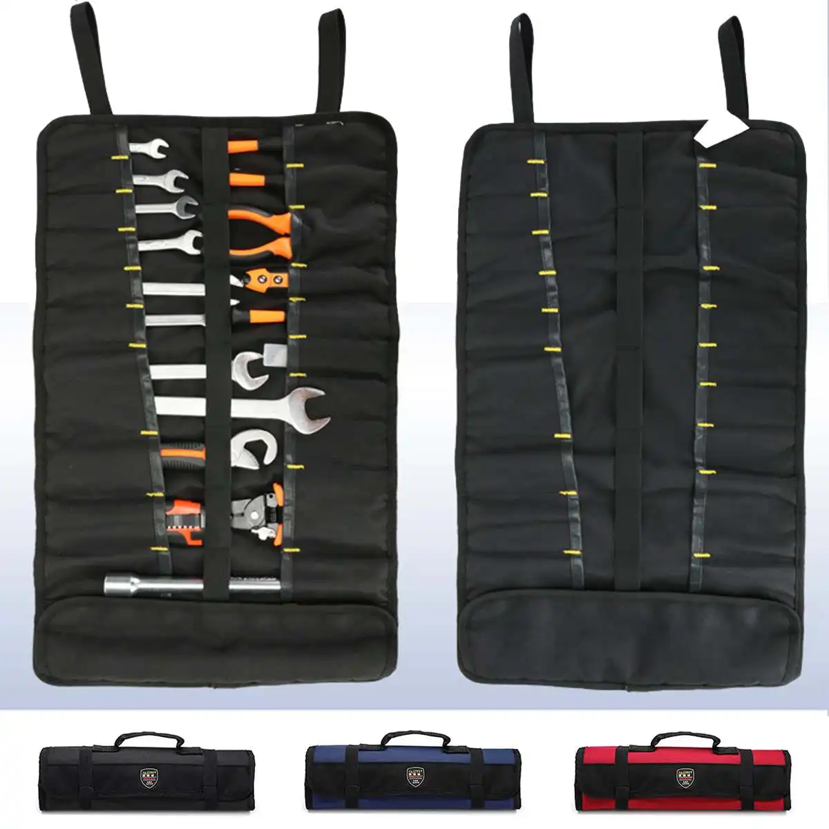 

Tool Roll Bag Oxford Cloth Portable Carrying Handles Folding Roll Storage Tool Bags Toolkit Organizer +9PCS Screwdriver Tool Set