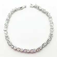 Классические белые прозрачные белые серебряные браслеты для женщин отличные ювелирные изделия из стерлингового серебра