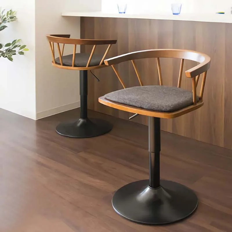 Высококачественный барный стул из твердой древесины, высокий стул, вращающийся барный стул, гладкий стул в стиле минимализм, домашний подъемный стул