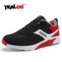 YEALON Winter Men Shoes Krasovki Running Shoes For Men Chaussures Homme Sneakers Shoes Sports Men Winter Running Shoes With Fur