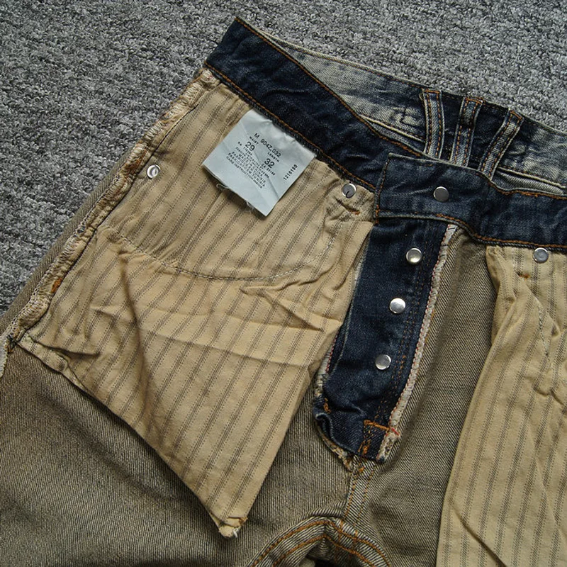Мужские джинсы в итальянском стиле ретро, облегающие джинсы с пуговицами, брендовые джинсы высокого качества, модная уличная одежда, Классические мужские джинсы