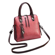 Винтажные женские Сумки из искусственной кожи женские сумки-мессенджеры TotesTassel дизайнерские сумки через плечо Boston ручные сумки Горячая Распродажа