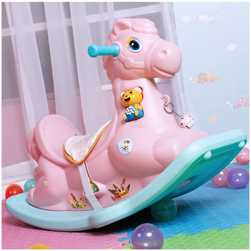 

Baby Rocking Horse Bouncers Musical Educational Rocking Chair Toy Gifts for Children Baby Infant Kids