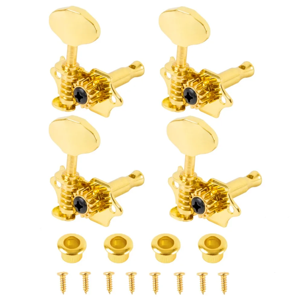 

Kmise Ukulele Tuning Peg Tuners Machine Head Gold Plated Metal 2R2L
