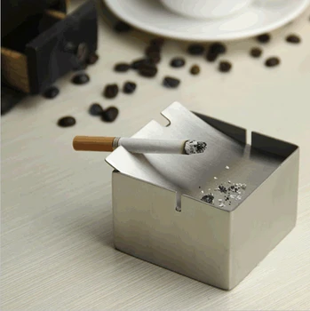 

Stainless steel clamshell fashion windproof ashtray teetered square car