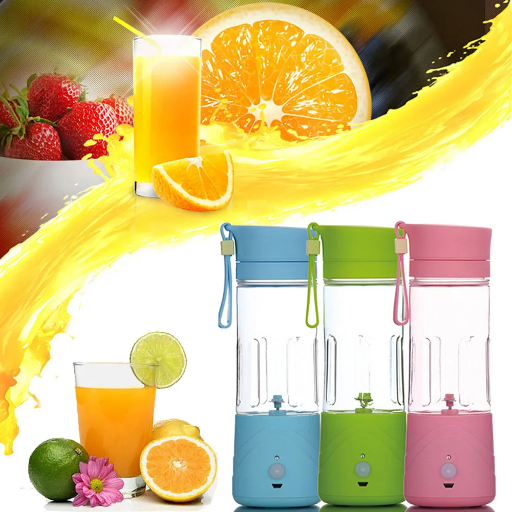  Fashion Portable USB Powered  Electric Juicer Blender Drink Bottle Smoothie Maker Ice Crusher Self-driving Travel 