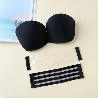 Invisible Thick Cup Women Push Up Bra 1/2 Cup Gather Support Chest