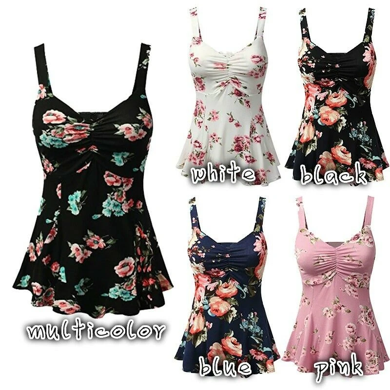 Women Blouses Floral Tops Sleeveless Blouse Ladies Shirt Plus Size Blouse Flower Print Shirt Ladies Blouses And Shirts in 5XL