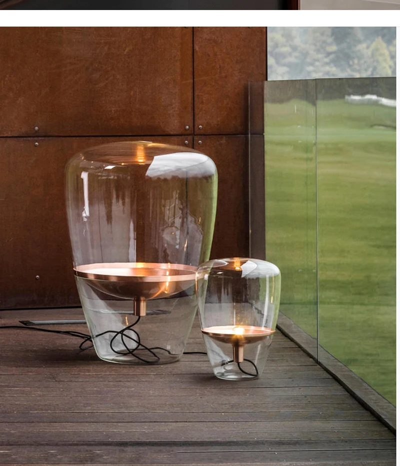 Современный минималистский дымчато-серый чехол дизайн стеклянная настольная лампа скандинавские креативные аппаратные средства поднос DIY ресторанное украшение E27 Освещение