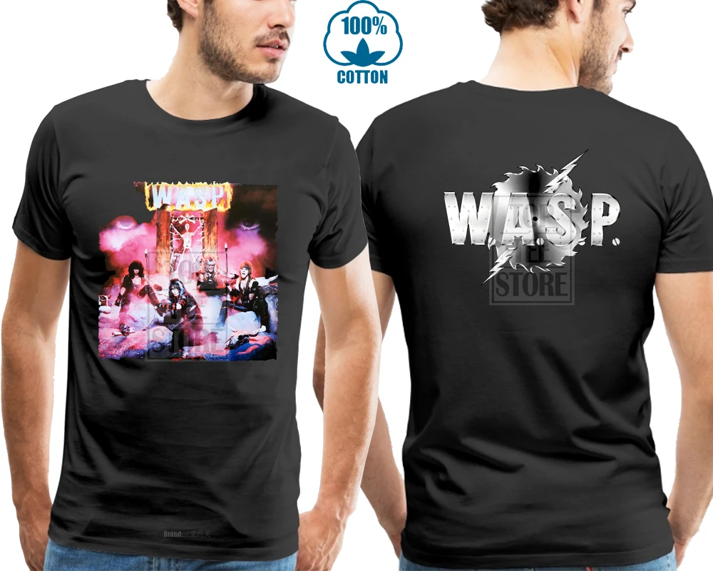 

Wasp W.a.s.p. Metal Rock Band Album Cover T Shirt Men's Black S 4xl White T-shirt Mens Summer